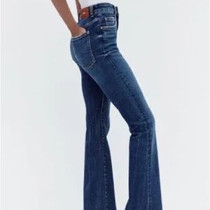 Zara Jeans Flare High-Waist Full Length Jeans Blue Women Z1975